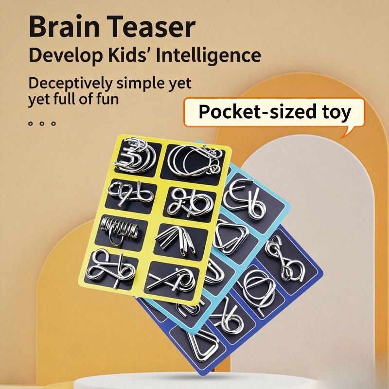 Board Game Enthusiast - 8 Pieces Metal Puzzle Set Classic