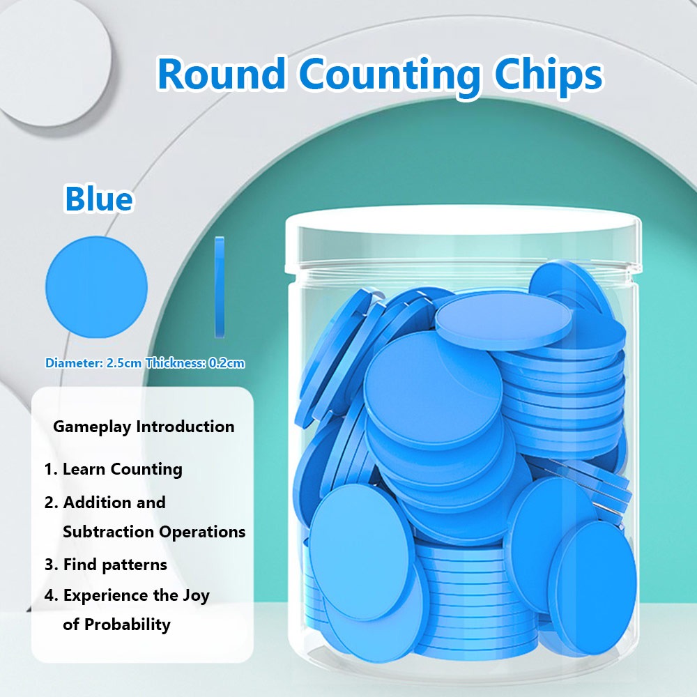 Board Game Harvest - 100pcs Plastic Counting Chips Addition Subtraction