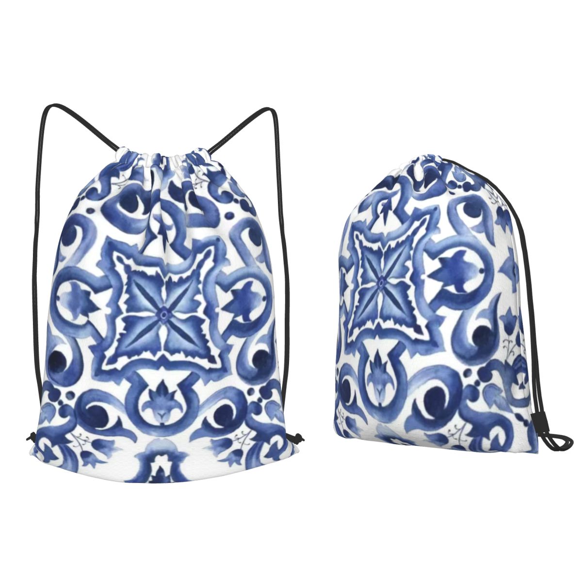 Blue Ornate Floral Mediterrane - огляд і ціна Tile Bag Drawstring