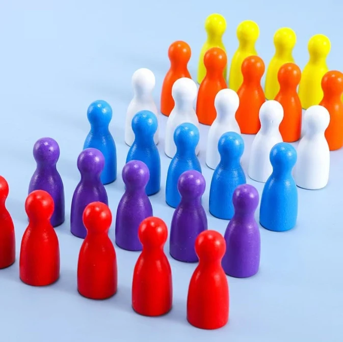 100 Pcs Colorful Wooden Chess  - огляд і ціна Board Game Harvest