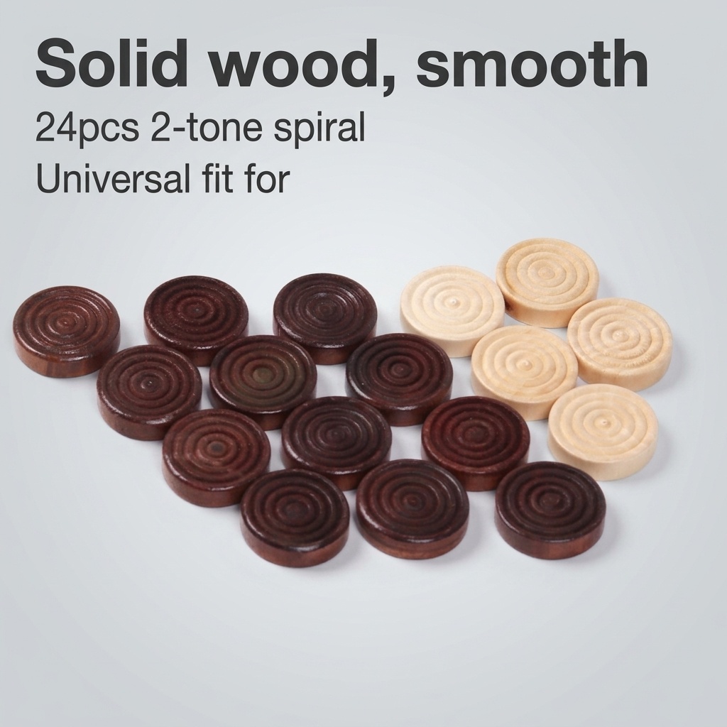 24 Pcs/Set Wooden Round Checke - огляд і ціна Board Game Harvest
