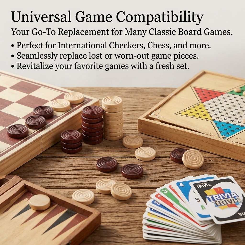 24 Pcs/Set Wooden Round Checke - огляд і ціна Board Game Harvest