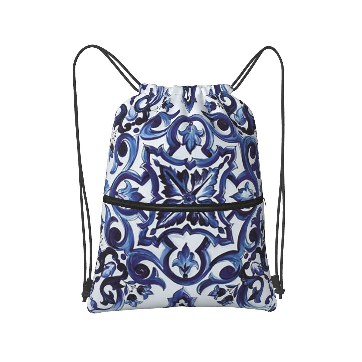 Blue Ornate Floral Mediterrane - огляд і ціна Tile Bag Drawstring