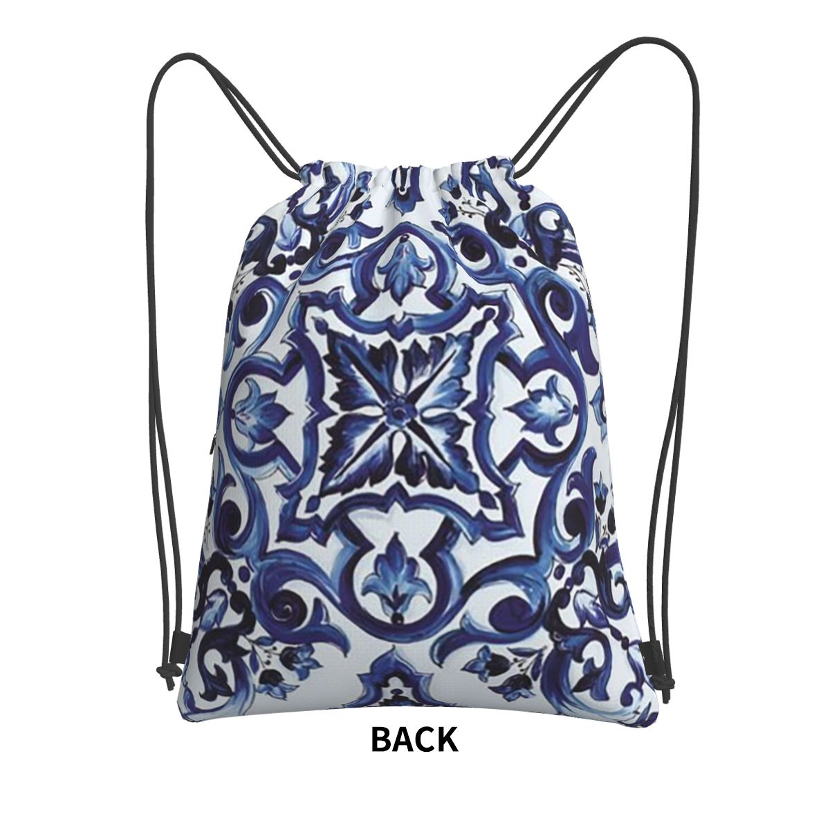 Blue Ornate Floral Mediterrane - огляд і ціна Tile Bag Drawstring