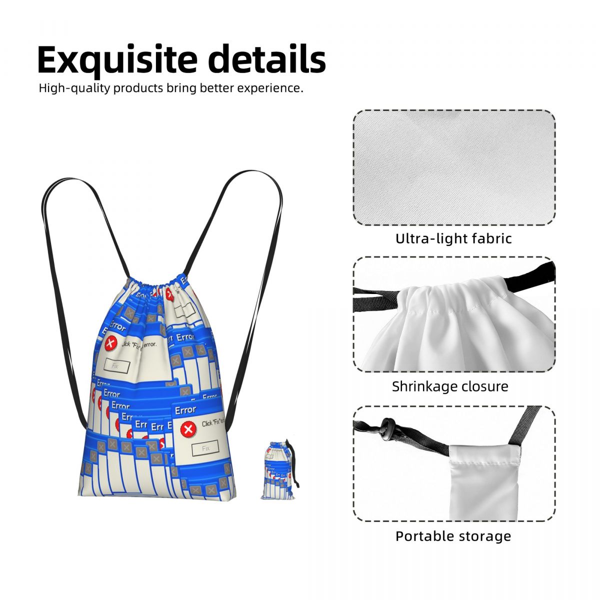 Windows Xp Error Tiled Drawstr - огляд і ціна Tile Bag Drawstring