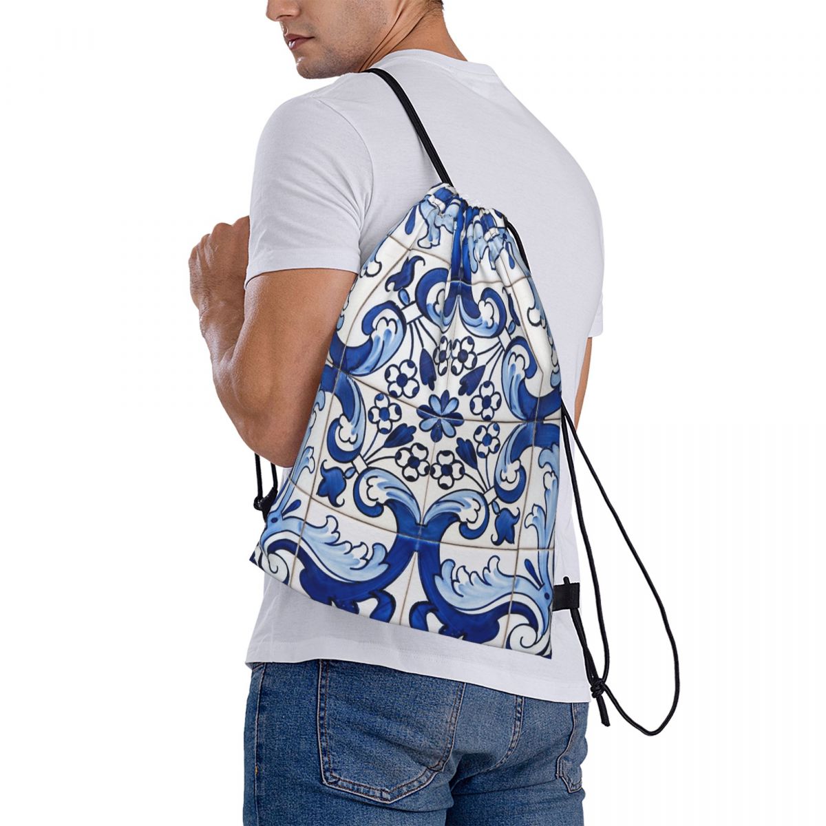 Antique Classic Lisbon Blue Az - огляд і ціна Tile Bag Drawstring