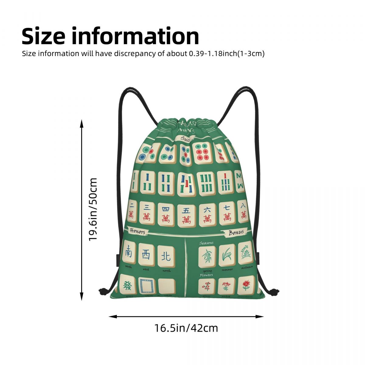 Mahjong Tile Pattern Backpacks - огляд і ціна Tile Bag Drawstring