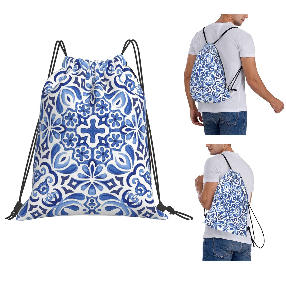 Mediterranean Mosaic Tiles Azu - огляд і ціна Tile Bag Drawstring