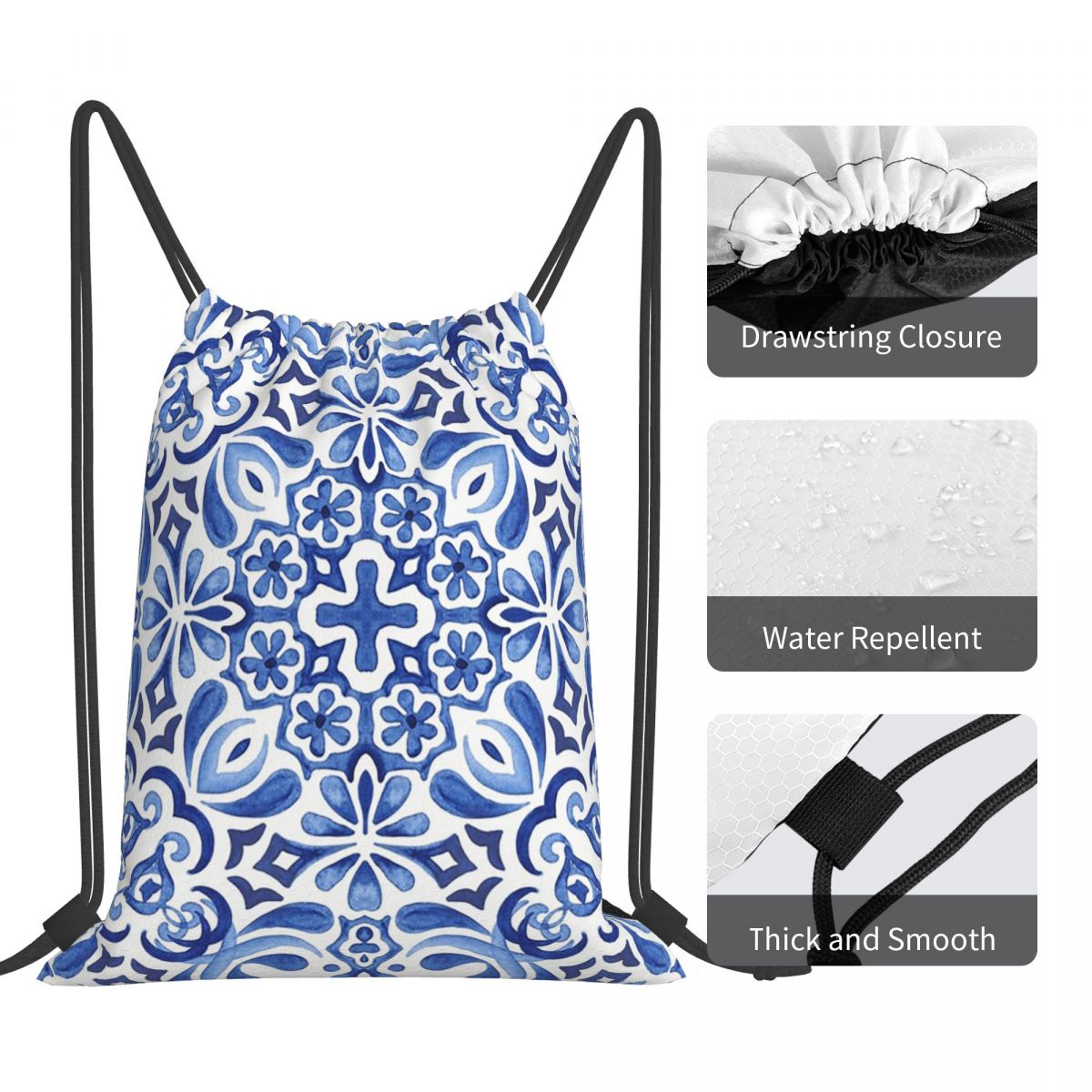 Mediterranean Mosaic Tiles Azu - огляд і ціна Tile Bag Drawstring